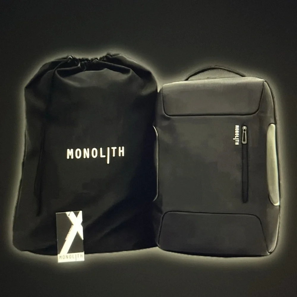 NWT MONOLITH Globetrotters Backpack Black Laptop Case Gift Present